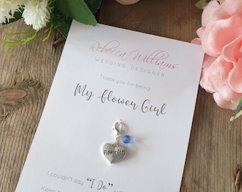 Flower Girl Gifts, Bridesmaid Thank You Gift, Something Blue, Bouquet Charm, Something Old, Wedding Heirloom, Charm, Wedding Charm, Gifts