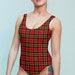 Blue Plaid Tartan Scottish One Piece Swimsuite