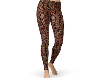 Aboriginal Art Leggings – Australian Indigenous Polka Dot Design