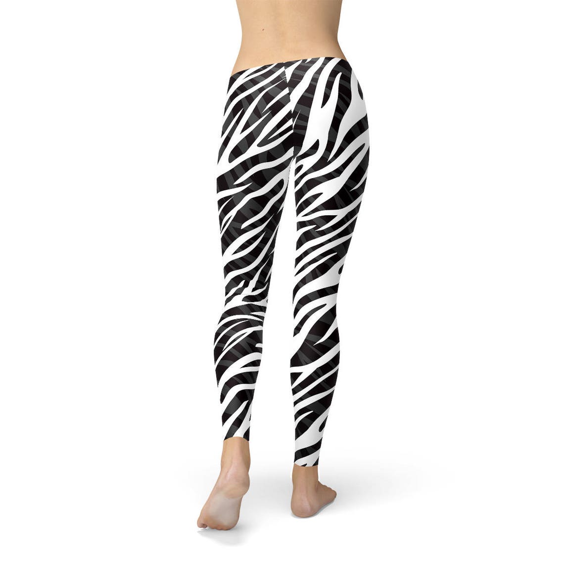 Womens Zebra Print Leggings Black and White Zebra Leggings | Etsy