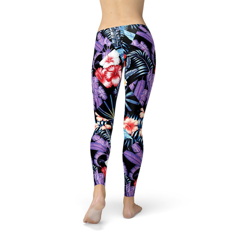 Hand Drawn Hibiscus Print Men's Leggings