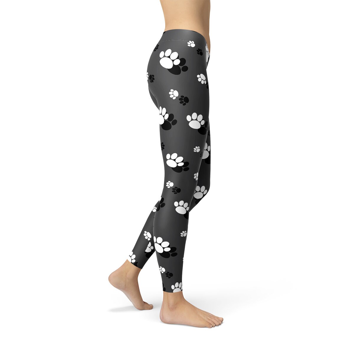Boston Terrier Paw Pattern Print Women Leggings