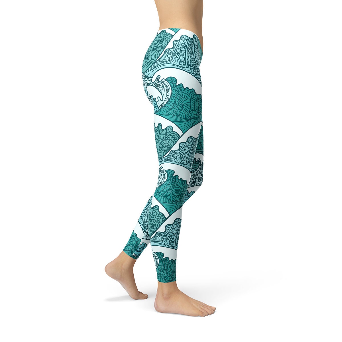 Ocean Swell Leggings Ocean Leggings Ocean Print Leggings Etsy