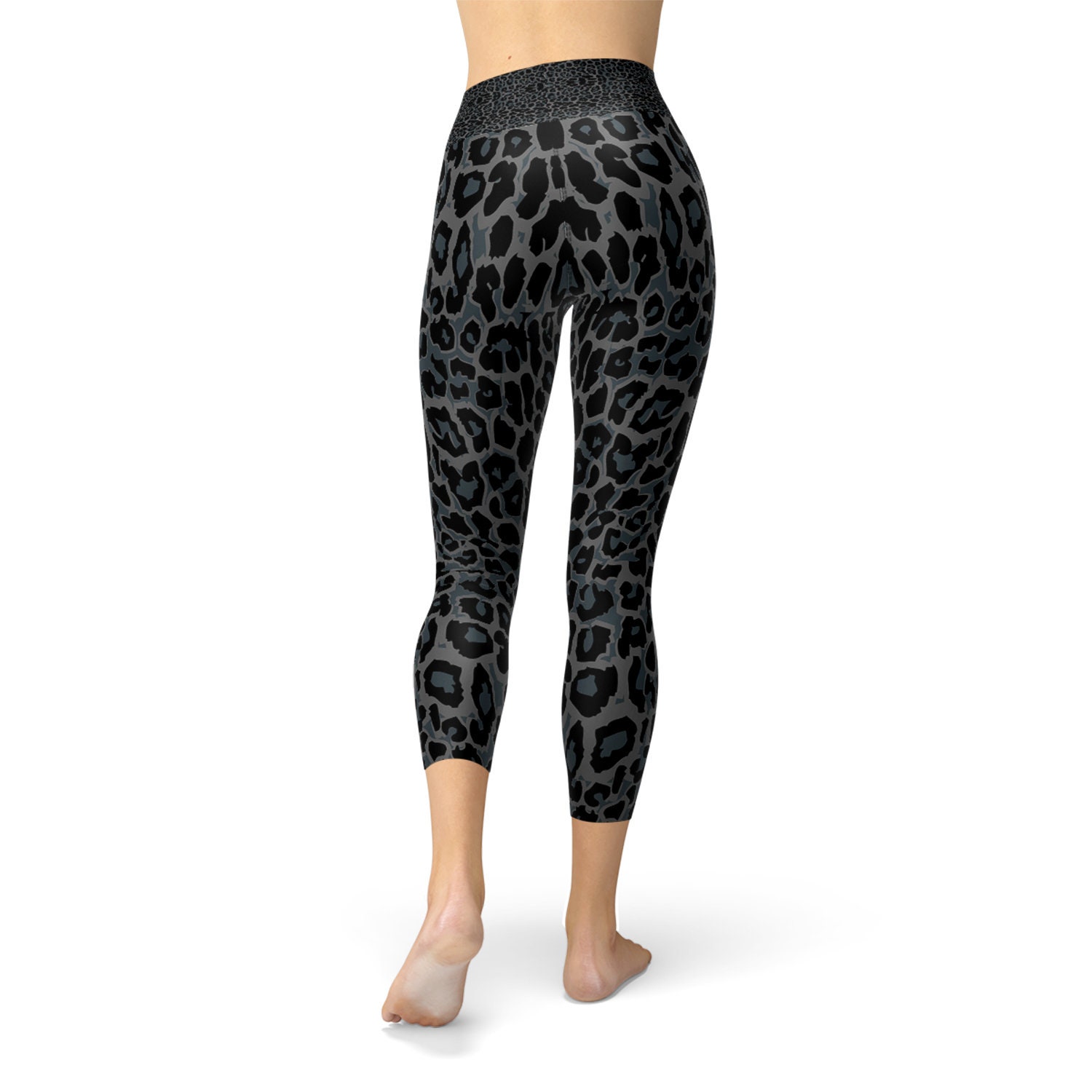 Black Panther / Leopard Yoga Capri Leggings for Women High - Etsy