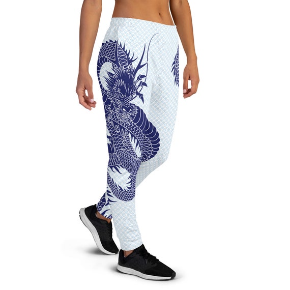 Japanese Dragon Joggers for Women Navy Blue Tattoo Design Slim Fit Cinched  Ankle Perfect for Women's Streetwear, Activewear, Loungewear -  Canada