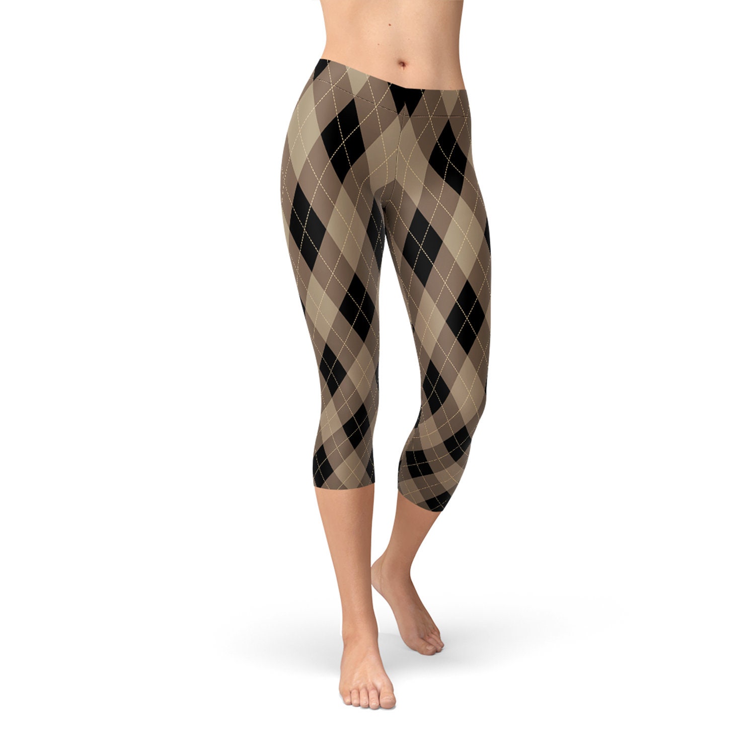 Argyle Capri Leggings for Women Womens 