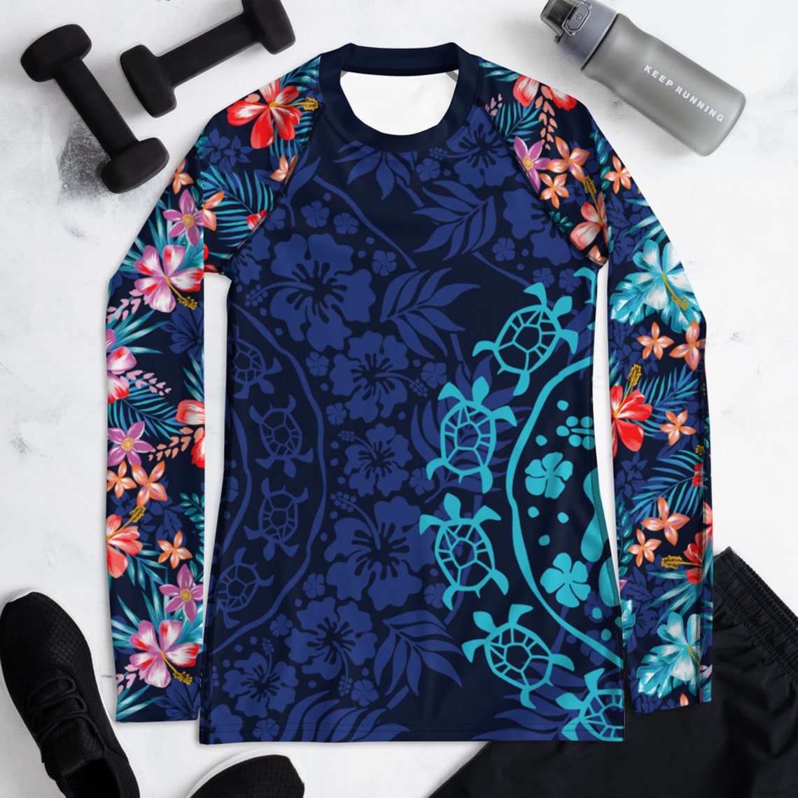 Women's Long Sleeve Rash Guard Hawaiian / Polynesian Etsy
