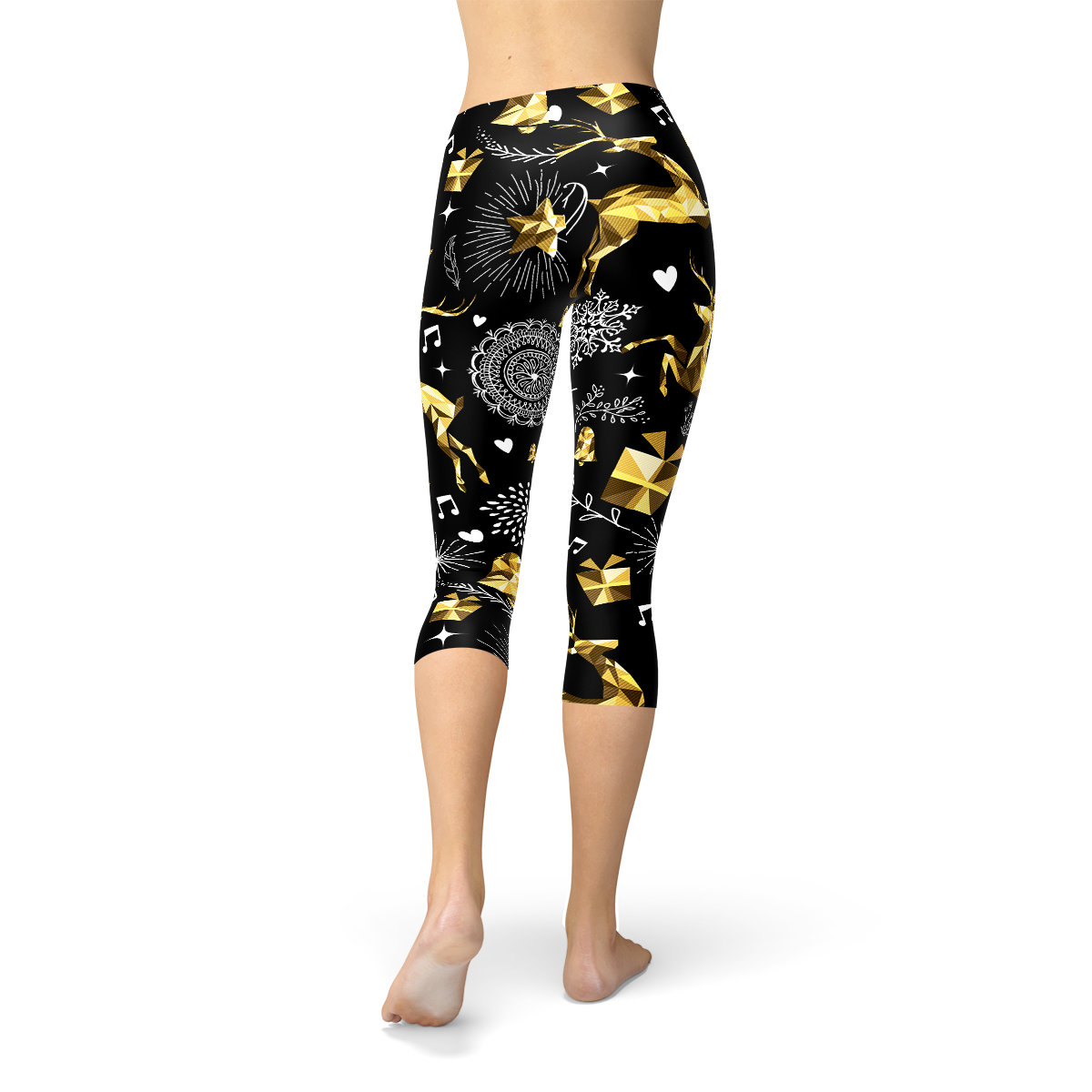 Womens Christmas Capri Leggings Festive 