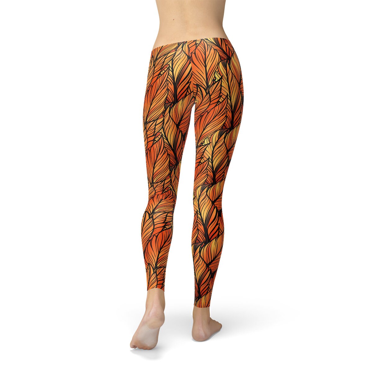 Fall Leaves Leggings Fall Colored Leggings Fall Themed - Etsy