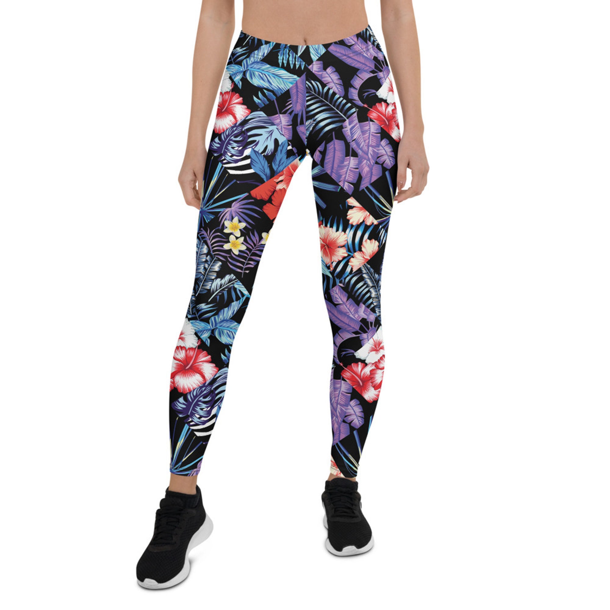 Womens Hibiscus Flower Leggings