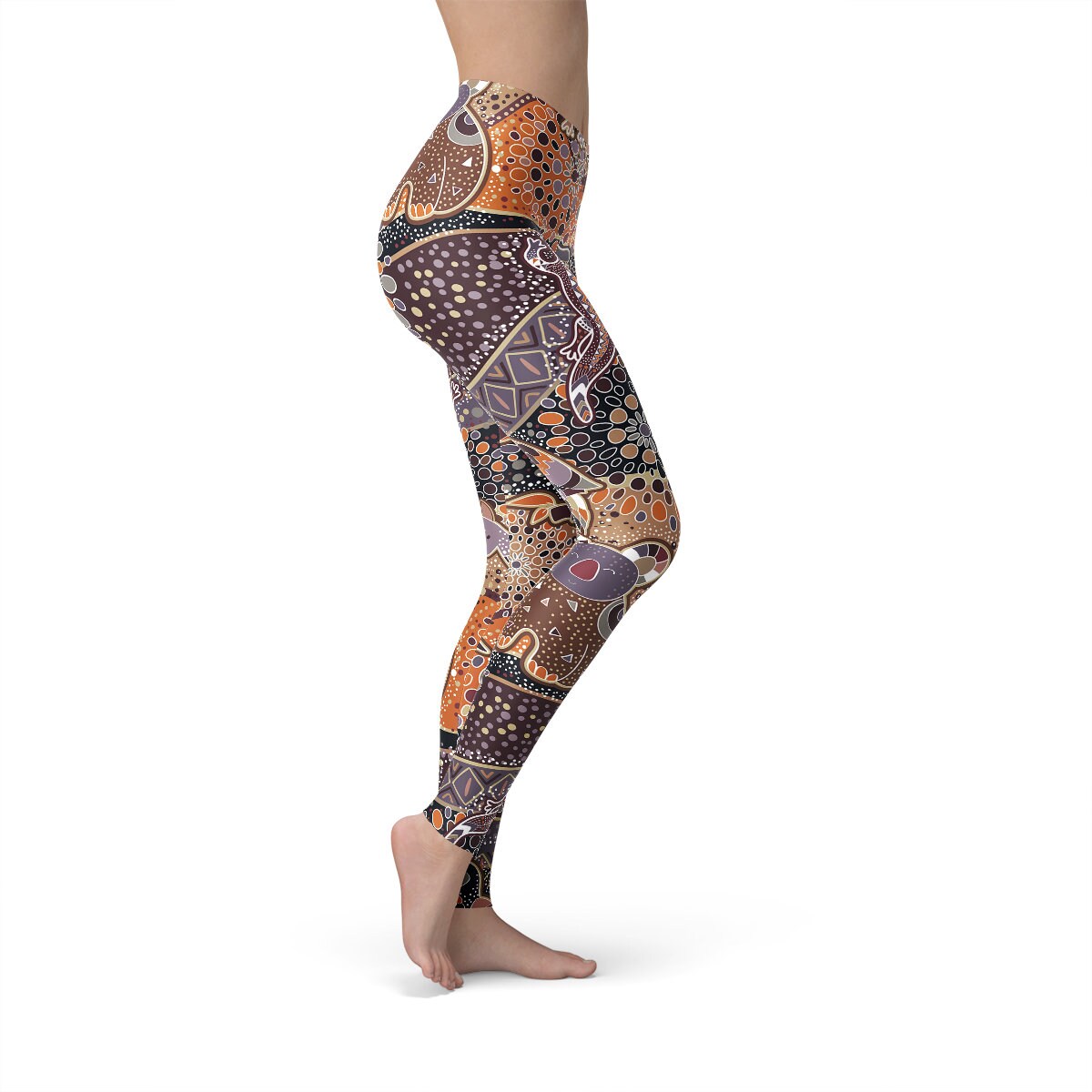 Womens Aboriginal Dreamtime Capri Leggings