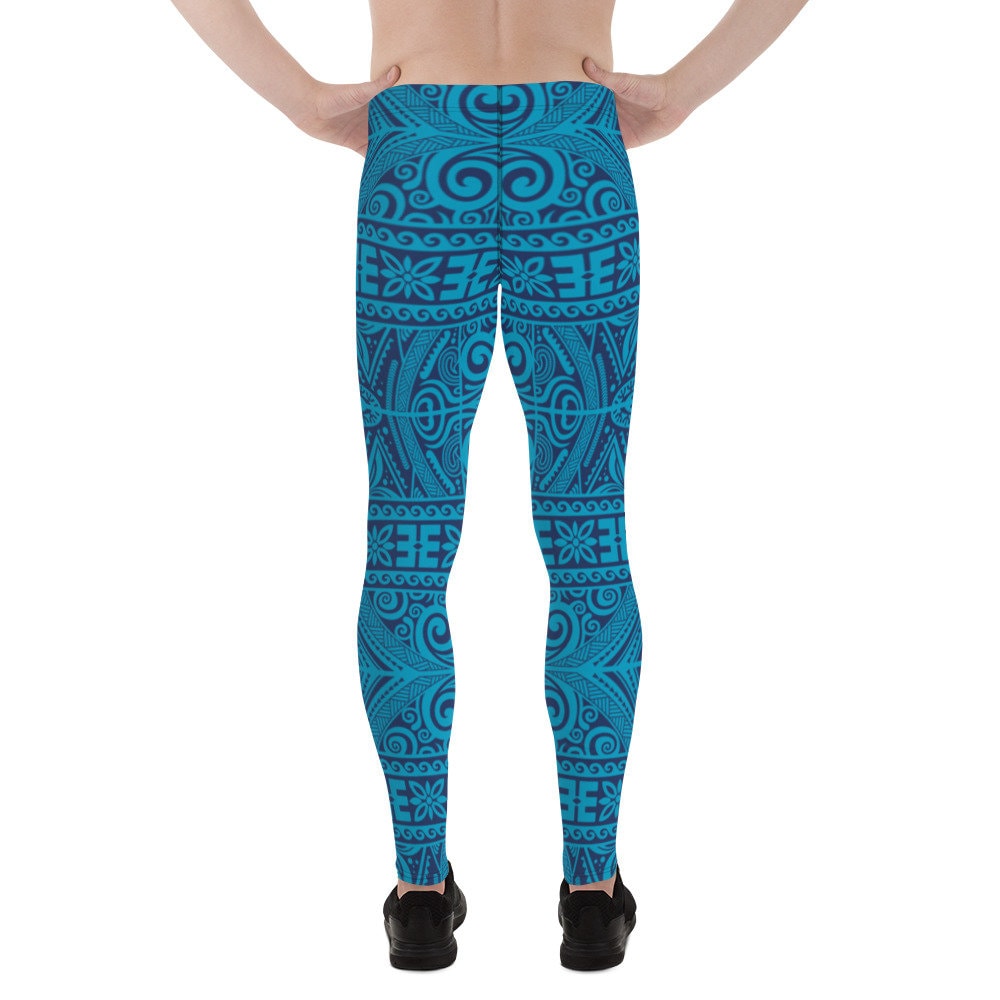 Blue Maori Tattoo Mens Leggings Maori Meggings Maori Yoga | Etsy Ireland