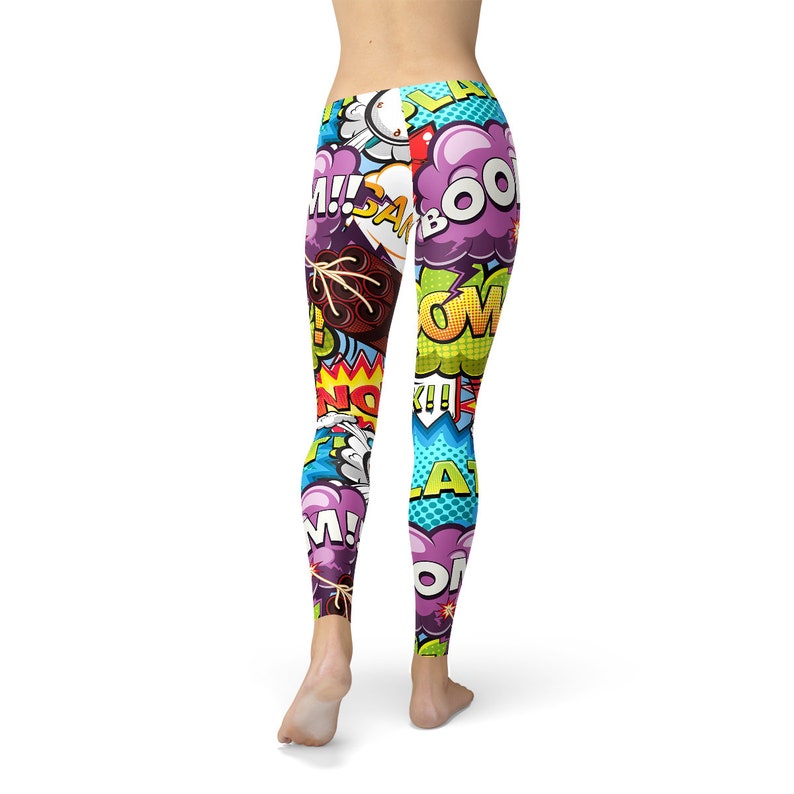 Comic Print Leggings Comic Book Leggings Comic Book Workout Etsy