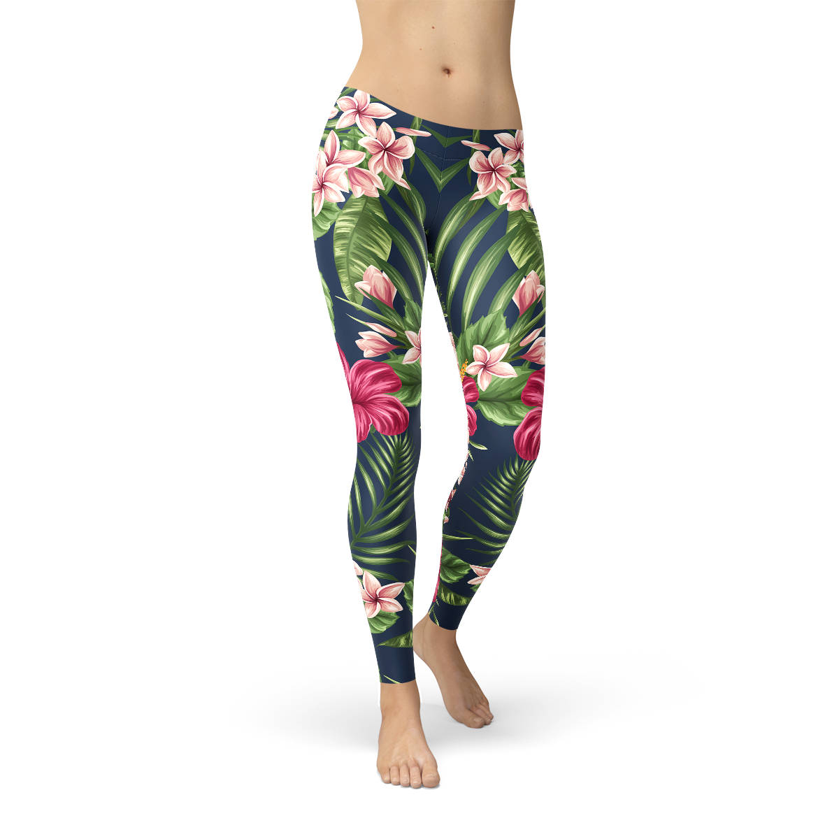 Tropical Hibiscus Flower Print Men's Leggings