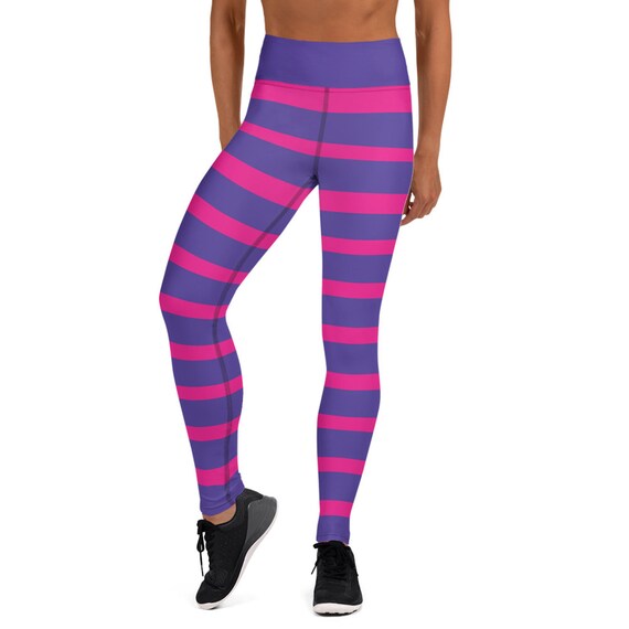 Pink and Purple Striped Yoga Leggings 