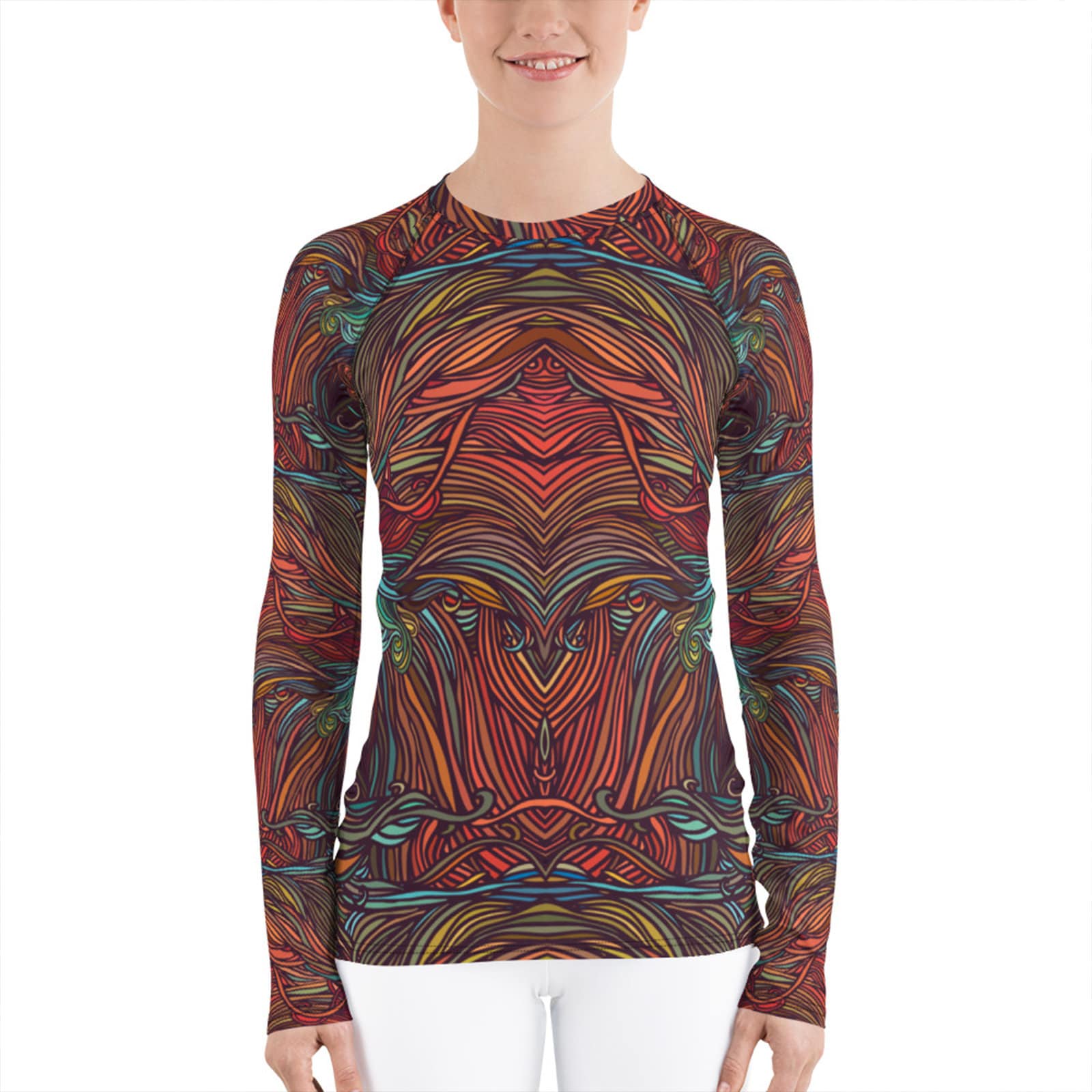 Women's Long Sleeve Rash Guard All Over Print Abstract - Etsy