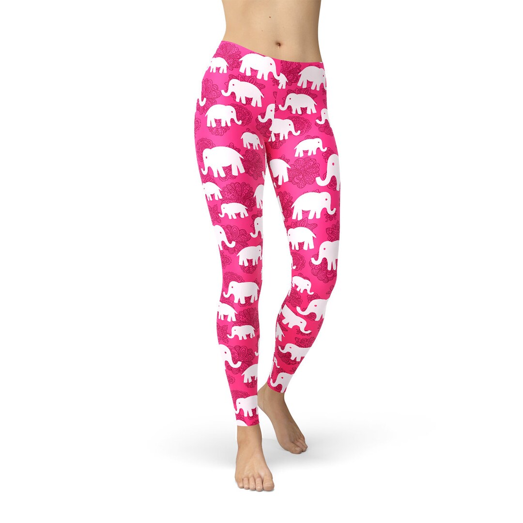 Elephant Leggings Women Elephant Printed Leggings, Elephant Yoga