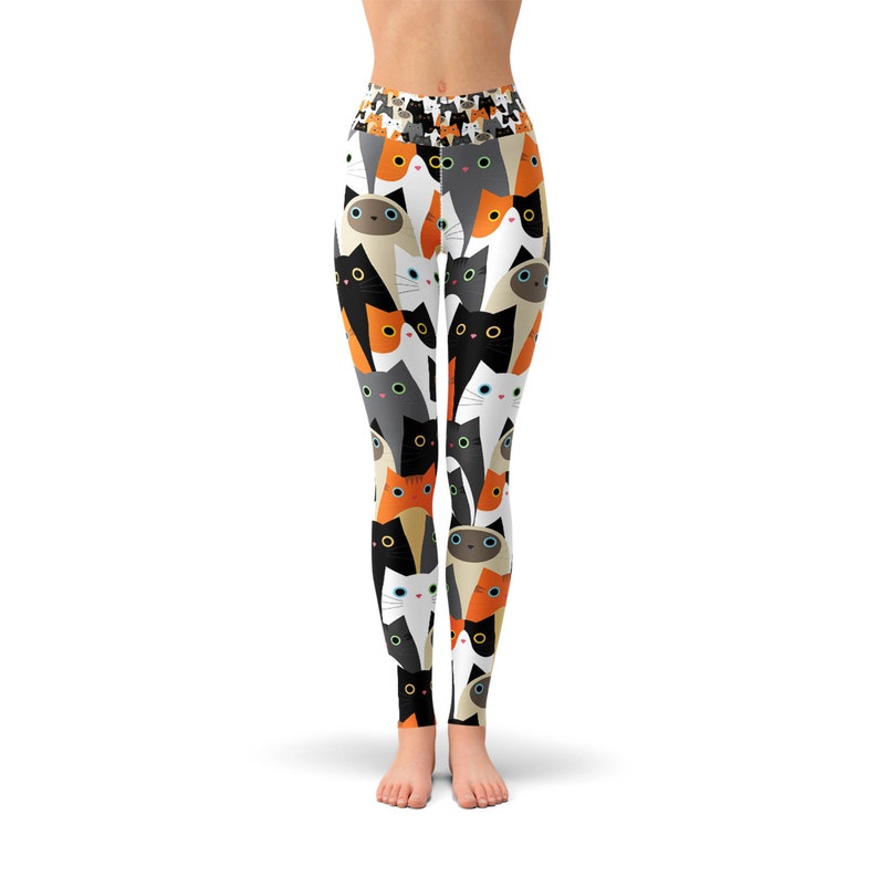 Cat Yoga Leggings For Women High Waisted Workout Pants All | Etsy