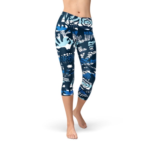 Coral Reef Capri Leggings Womens Surf Capris, Waterlust Capris