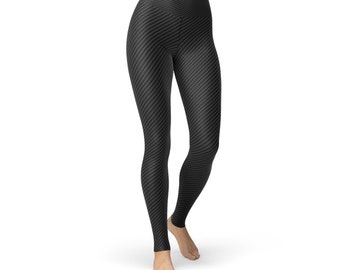 Leggings de yoga con estampado de fibra de carbono - Pantalones de entrenamiento de cintura alta