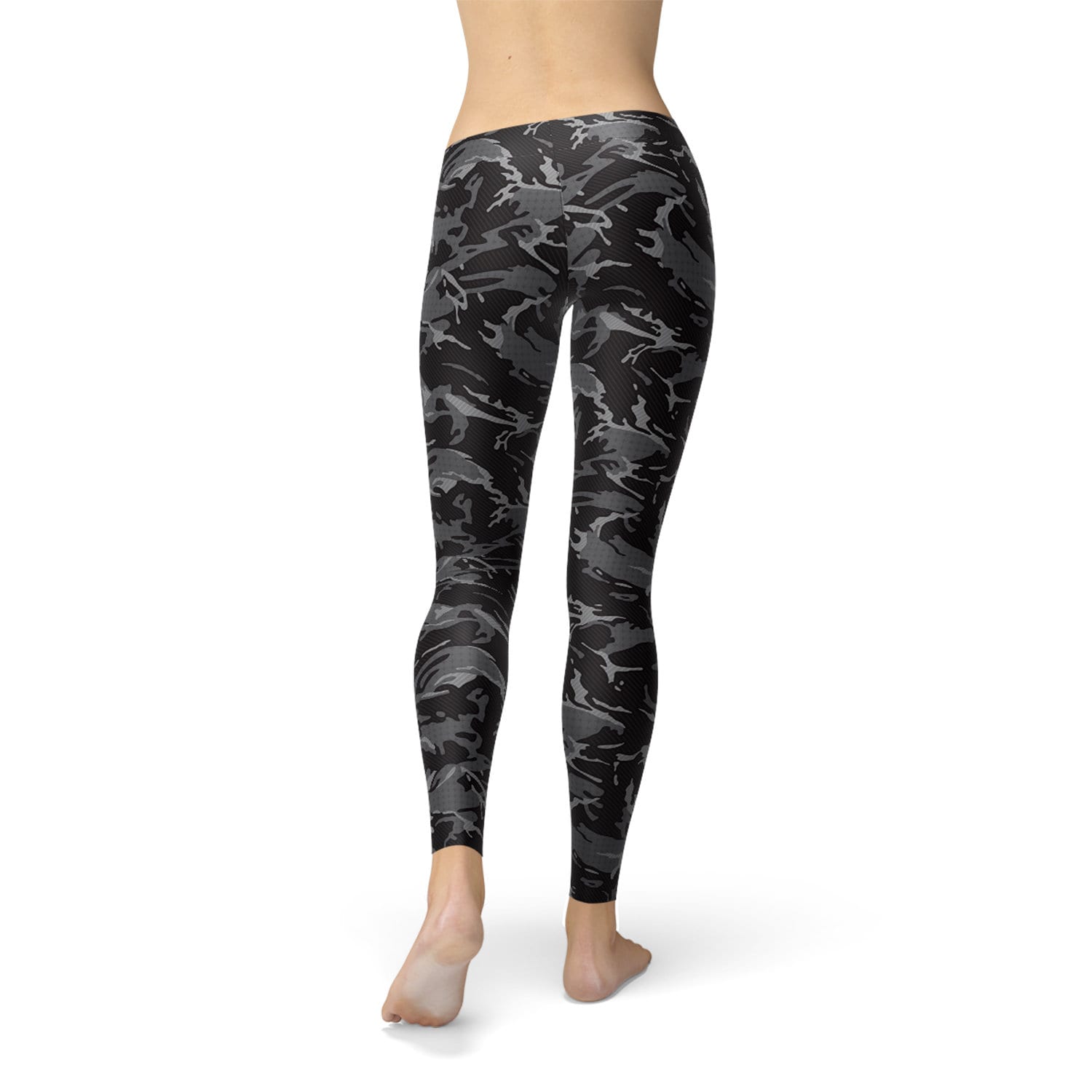 Zwarte Camo Leggings Voor Vrouwen 