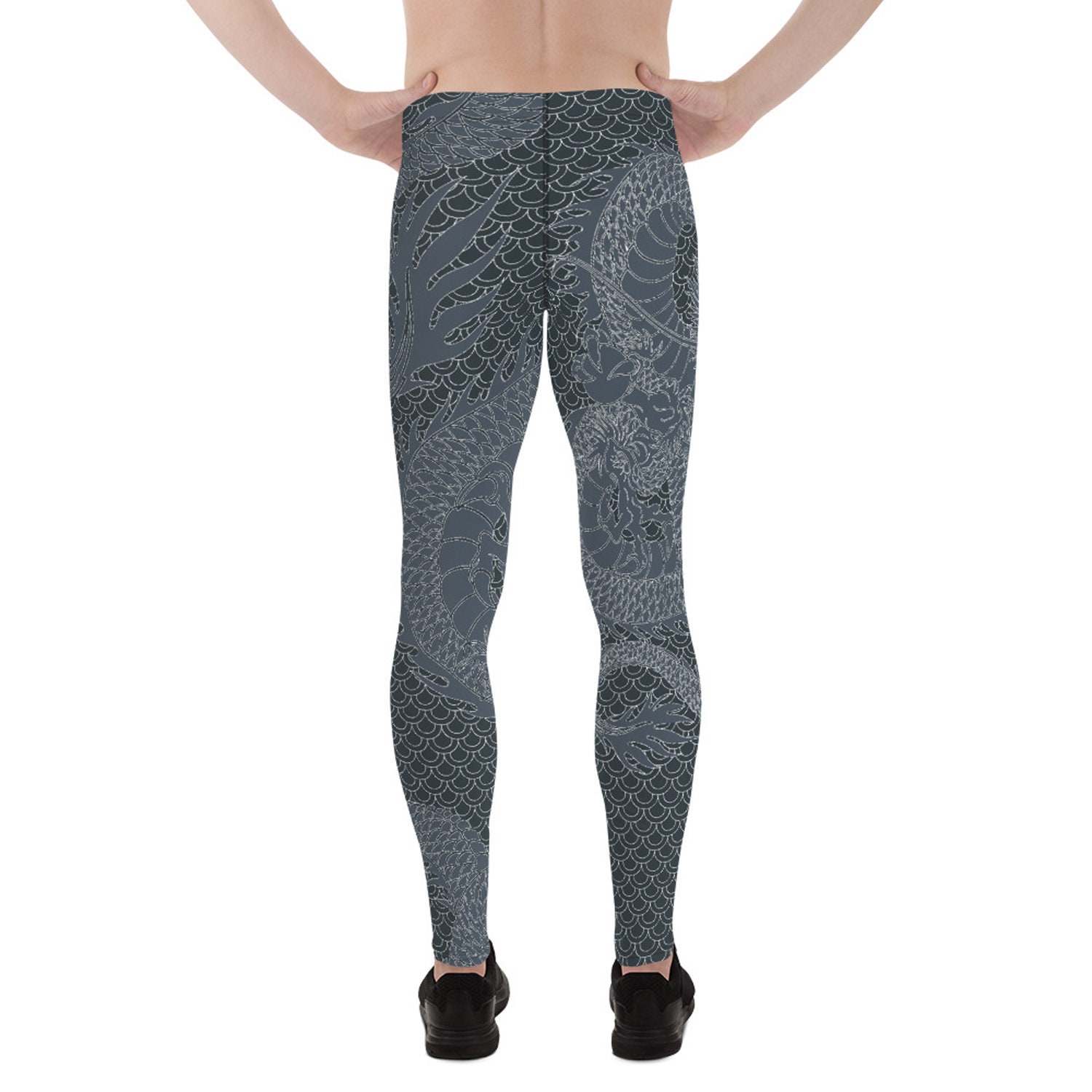 Dragon Leggings for Men Gunmetal Gray Dragon Scales Mid Waist | Etsy