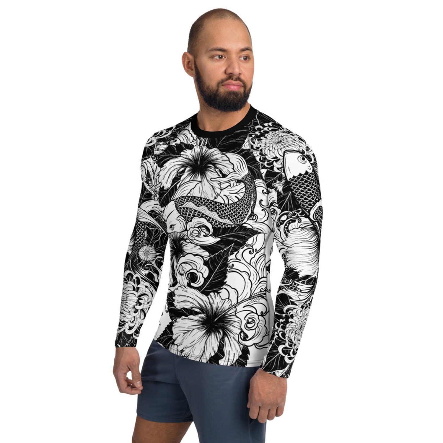 Recreational Swimwear Men UPF 50 Rash Guard Short Sleeve Quick Drying