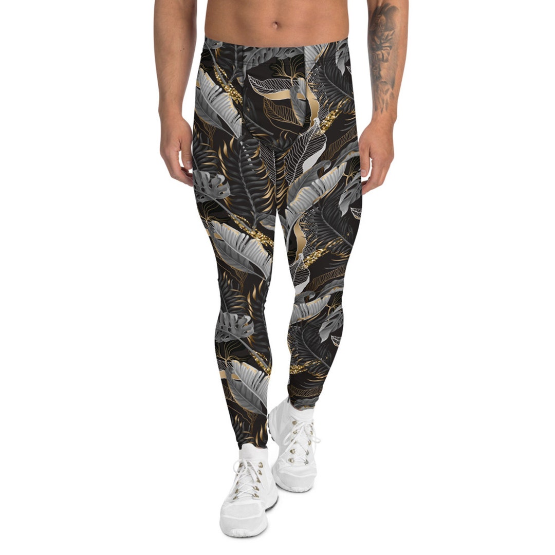 Palm Leaf Tropical Print Men's Leggings