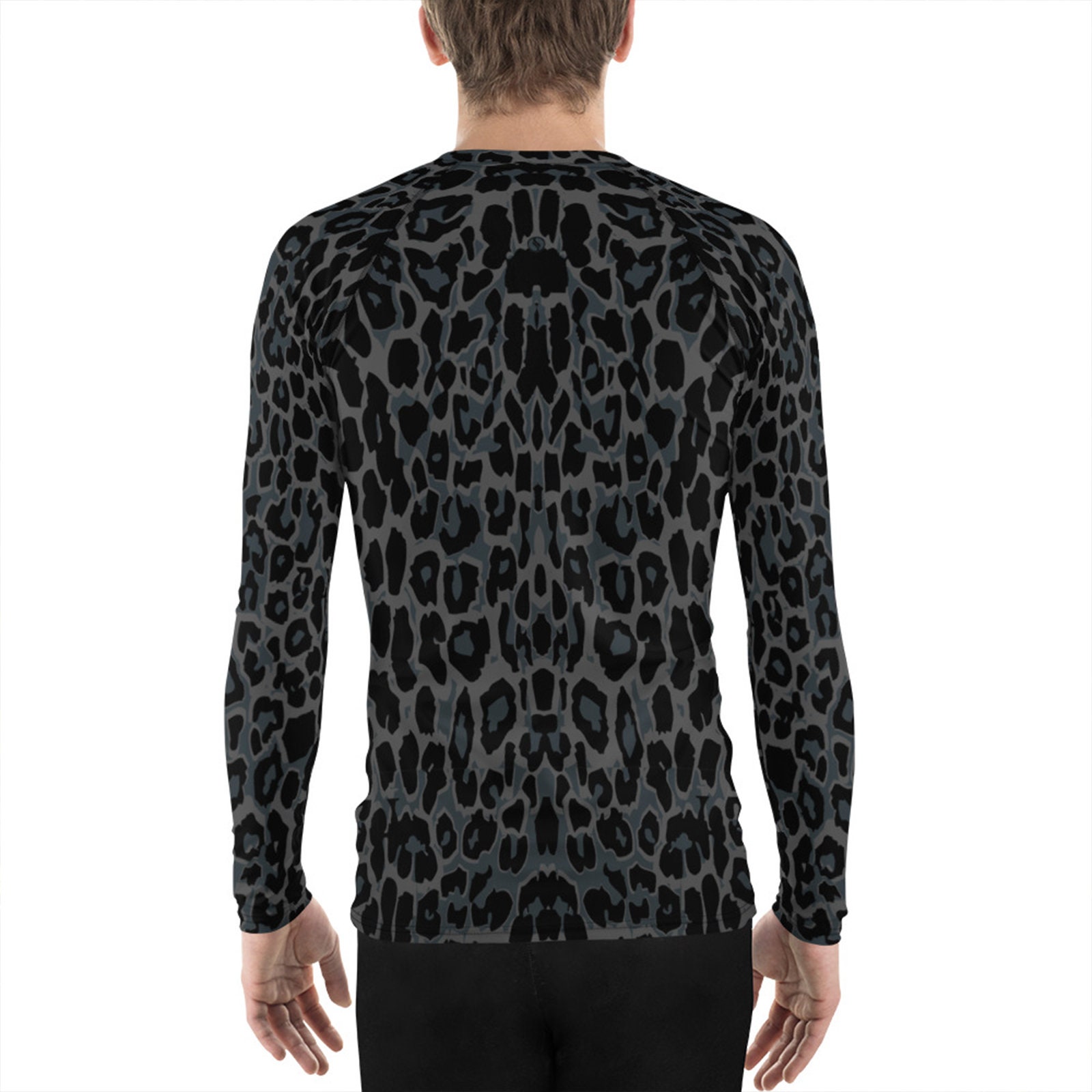 Black Leopard Spots Rash Guard for Men Mens Long Sleeve | Etsy