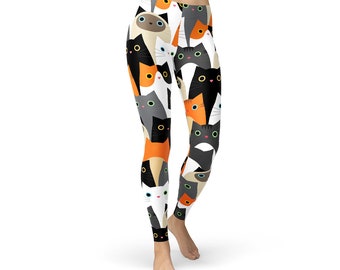 Cat Print Leggings – Crazy Cat Lady Yoga Pants, Activewear