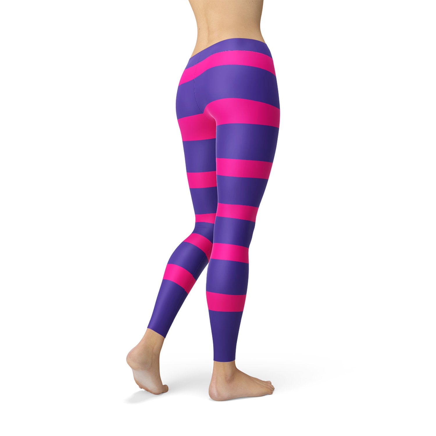 Pink and Purple Striped Leggings for Women Inspired Cheshire Etsy