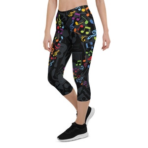 Guitar and Music Note Capri Leggings main image 1