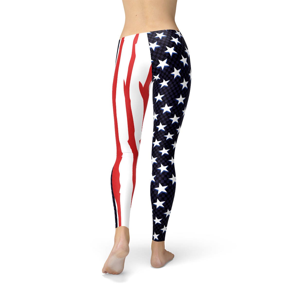 Painted USA Flag High Waisted Sport Buttery Smooth Leggings | USA Fashion