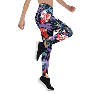 Tropical Exotic Flowers Hibiscus Hawaiian Print Men's Leggings