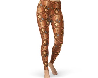 Dachshund Print Leggings - Doxie Yoga Pants, Activewear