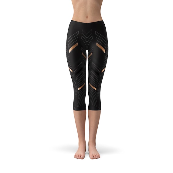 Black Workout Capri Leggings for Women 