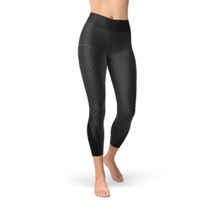Carbon Fiber Yoga Capri Leggings voor vrouwen hoge tailleband midden kuitlengte bedrukte trainingsbroek met high performance design niet doorzien