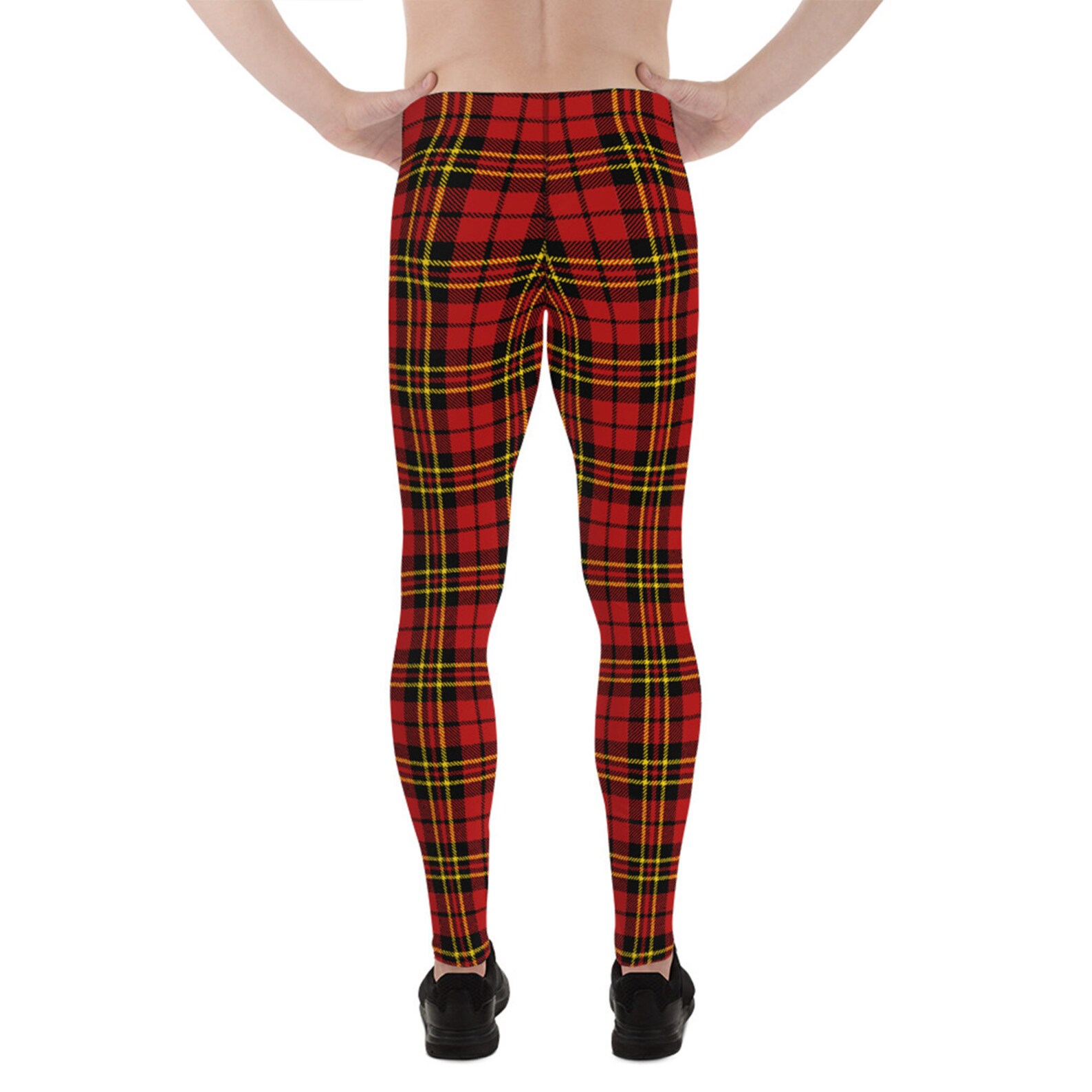 Blue Navy Plaid Tartan Men's Leggings