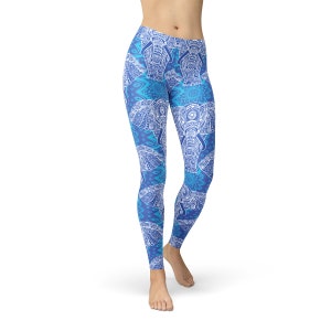 Buddha Yoga Pants, Yoga Leggings, Blue, Leggings, Pixie, Yoga