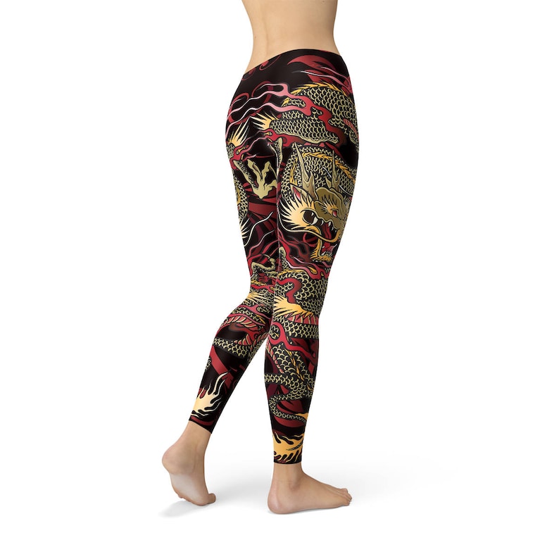 Chinese Dragon Print Leggings for Women Dragon Leggings With Etsy
