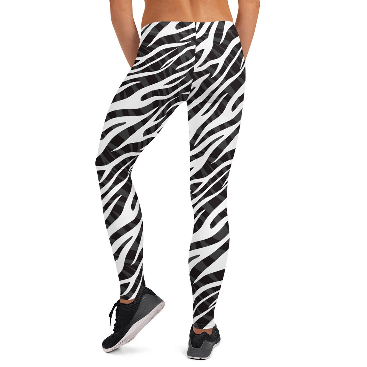 Zebra Stripes Legging for Women Mid Waisted Workout Pants | Etsy