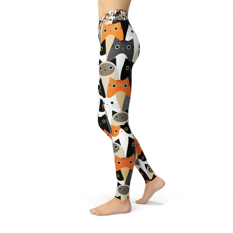 Cat Yoga Leggings For Women High Waisted Workout Pants All | Etsy