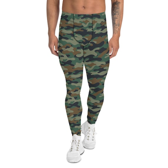 Green Army Camo Leggings for Men Military Camouflage Pattern Print Mid  Waist Workout Pants Perfect for Crossfit, MMA, Running and Yoga -   Canada