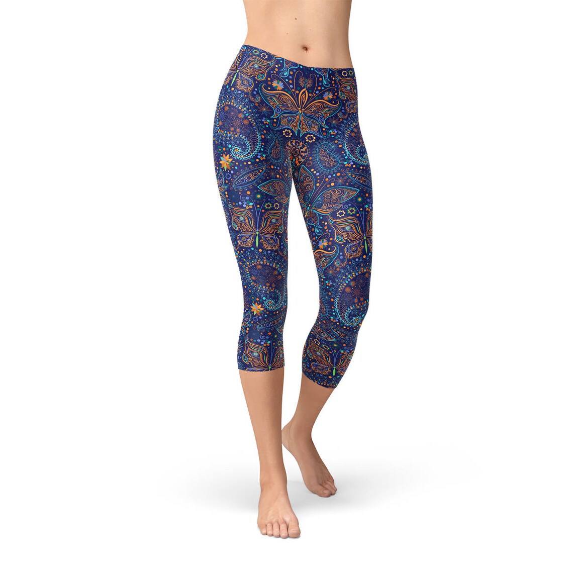 Butterfly Yoga Capri Leggings Butterfly Print Capri Etsy