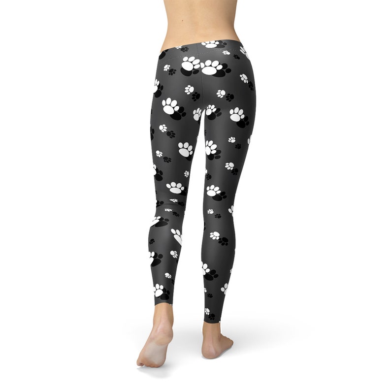 Black Dog Paw Leggings Paw Print Leggings Dog Print Etsy