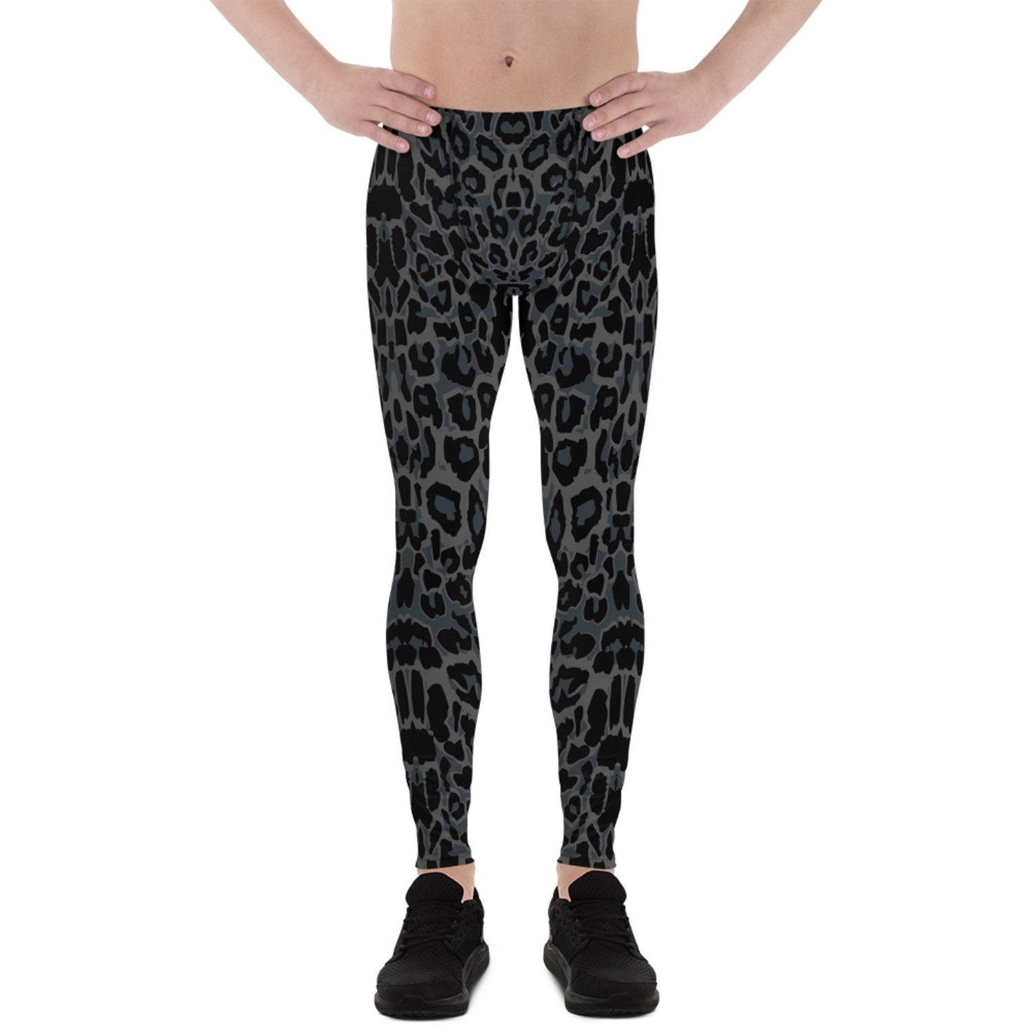 Mens leggings Meggings panthere noire Leopard Cougar motif imprime dans un animal imprime grand leggings pour hommes en BJJ MMA et CrossFit Etsy France