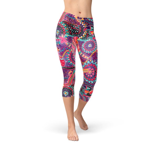 Buy Australian Indigenous Carpi Leggings for Women Mid Rise Capri