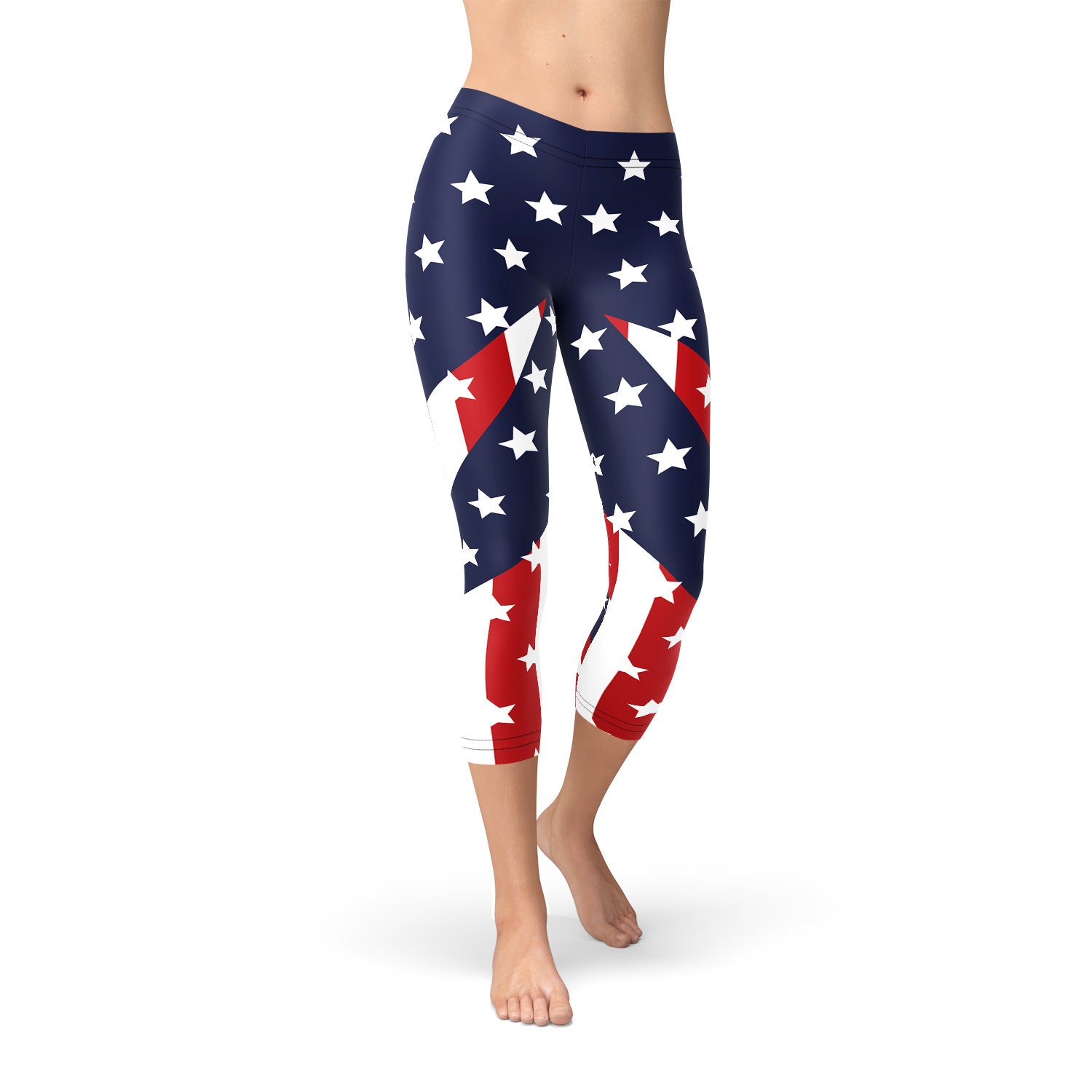 Stars and Stripes Capri Pants Capris for Women With - Etsy