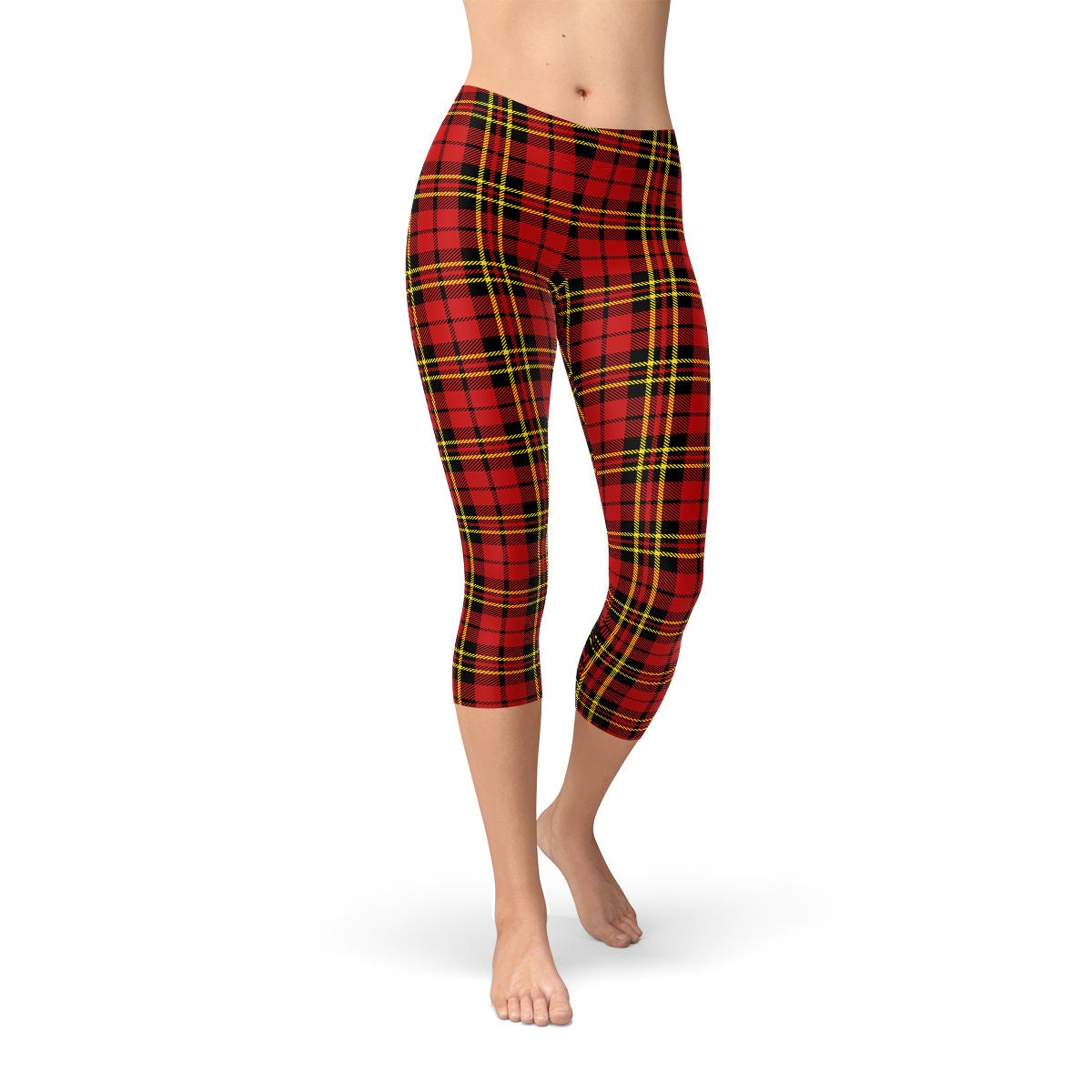 Green Plaid Leggings, Tartan Leggings, Womens Leggings, Plus Size