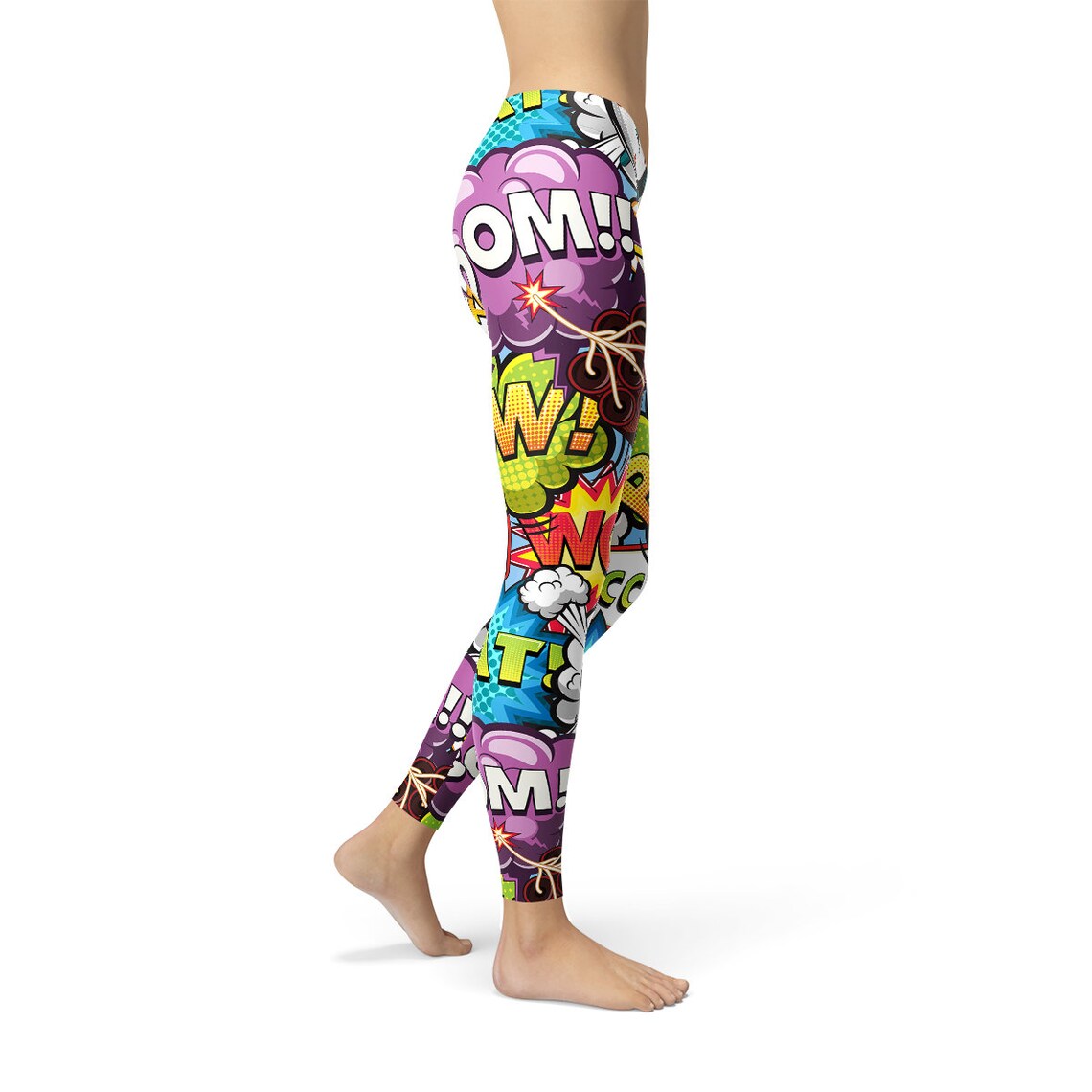 Comic Print Leggings Comic Book Leggings Comic Book Workout Etsy